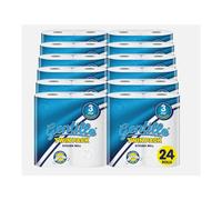 (24 Rolls) Gentille Kitchen Roll 2PK 3PLY Strong Absorbent Durable White