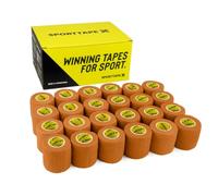 24 Rolls SPORTTAPE Self-Adhesive Cohesive Compression Bandage | 5cm x 4.5m - Burnt Orange | Football Sock Tape, Shin Pad Tape | Goalkeeper Wrist Tape & Ankle Tape | Pet & Vet Wrap for Dogs, Horses