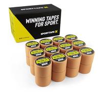 24 Rolls SPORTTAPE Tan Zinc Oxide Tape 5cm x 10 m - Rigid Rayon Strapping for Knee, Shoulder, Elbow & Joint Support | Strong Adhesive Athletic Tape for Rugby, Football, Physio