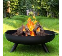 24" Round Fire Pit Folding Patio Garden Bowl Outdoor Camping Heater Log Burner