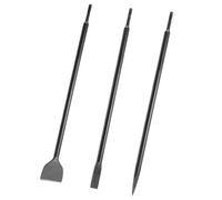 24'' SDS Plus 3pc Set - 1 Inch Flat Chisel, Point Chisel and 3 Inch Scaling Chisels - Ideal for Concrete Demolition, Tile Removal Tool for SDS Plus Hammer Drill Attachment - 40Cr Steel SDS Plus Bits