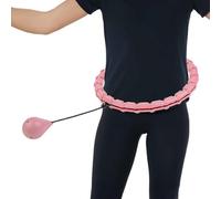 24 Section Weighted Hula Hoop, Adjustable Non-Drop Design with Gravity Ball, Pink Fitness Exercise Equipment for Cardio Workout