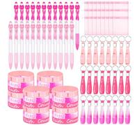 24 Set Breast Cancer Awareness Gift Set Breast Cancer Awareness Accessory Includes Pink Ribbon Pen Silicone Keychain Bracelet Organza Bag For Breast Cancer Awareness Fundraiser Charity Recognition
