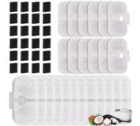 24 Set Cat Water Fountain Filters for Petlibro PLWF005 / PLWF115 / PLWF105, 24 Pcs Activated Carbon Filter and 24 Pcs Foam Filter, Pet Water Fountain Filters Replacement for Petlibro Water Fountain