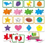 24 Set Color & Shape Puzzles, Self-correcting Puzzle Matching Game Educational Hands-on Activities for Toddlers, Kindergarten, First Learning Learning Games Toys for 3 Years Old