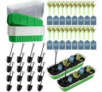 24 Set Halloween Zombie Hand Cake Decor Green Skeleton Hands Cake Toppers | Tombstones Cake Toppers Baking Pans with Lids Shovel Spoons for Horror Spooky Party DIY Cake Decoration Zombie Birthday Favor