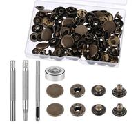 24 Set Leather Snap Fasteners Kit 15mm Metal Button Snaps Press Studs Heavy Duty Leather Rivets and Snaps with 4 Pcs Snap Fastener Installation Tools for Leather Crafts Sewing Repair Clothing Button
