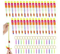 24 Set Led Arrow Helicopter Slingshot Flying toy, Flying Light up Night Toys Spin Copter Led Catapult Flying Toy Shooters Flying Light up Toy for Outdoor Game Party Favors