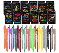 24 Set Teacher Appreciation Gifts Bulk Inspirational Notebooks Motivational Ballpoint Pens Teacher Notepads Journal Pens Set Thank You Gifts for Women Nurse Teachers Birthday Teacher's Day School Gift