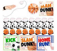24 Set Valentine's Day Gifts Bulk Wrist Return Ball Set 2.36'' Rubber Rebound Bouncy Sport Ball Basketball Baseball Soccer Balls for Adults Wrist Exercise or Play Balls Sports Fans Party Favors