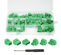 24 Sets 3.81 mm/0.15 in 2p 10set 3P 10set 4P 4set Solderless Connection Pluggable Terminals, 28-16AWG PCB Mounting Screw Terminal