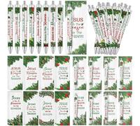24 Sets Christmas Gifts Bulk Christmas Bible Verse Ballpoint Pens Jesus is The Reason for The Season Bookmarks Christian Catholic Religious Bible Gifts Set for Xmas Party Favors Church Sunday School