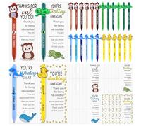 24 Sets Employee Appreciation Gifts Bulk Inspirational Ballpoint Pens with Emotional Support Cards Funny Animal Pen Motivational Thank You Gift for Colleague Coworkers Staff Teacher Nurse Team
