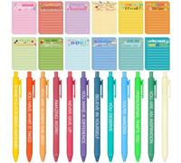 24 Sets Employee Appreciation Gifts Bulk Inspirational Pens Motivational Sticky Notepads Positive Ballpoint Pen and Sticky Notes Thank You Gifts for Colleagues Teacher Coworkers Nurse Staff Team