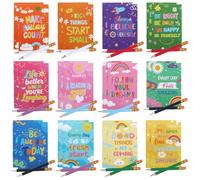 24 Sets End of Year Gifts for Students,End of Term Gifts with Mini Notebooks Rainbow Pencils for Student Recognition Supplies (24Pcs-A)