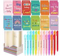 24 Sets Inspirational Gift for Students from Teacher Mini Colorful Notepads Inspirational Ballpoint Pens Small Pocket Notebooks Journals for Office Retirement Classroom Prizes for Student Pupils