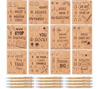 24 Sets Inspirational Notebooks with Ballpoint Pens Employee Appreciation Gifts Bulk Motivational Mini Journal Notepads Black Ink Pen Thank You Gifts for Coworkers Colleague Teacher Team Nurses