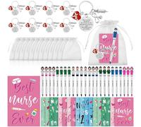 24 Sets Nurse Appreciation Gift Bulk Thank You Gifts for Nurses Inspirational Notebooks Nursing Pens Nurse Keychain Nurses W ifts for Medical Nursing Student Assistant Doctor Hospital Staff