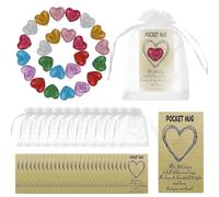24 Sets Pocket Hug, Pocket Hugs for Friends, Good Luck Gifts and Thank You Gifts for Women,Positive Hug Cards with Heart Natural Stones Encourage Gift for Birthday Christmas, Valentines Day