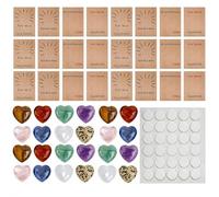 24 Sets Pocket Hug Token Gift Bulk Hug with Heart Shaped Natural Stones Organza Bags,Keepsake Exchange Relationship Cards for Colleagues Family Distance Social Celebration of Life