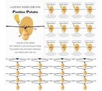 24 Sets Positive Potato Gifts Bulk Thank You Staff Gifts Inspirational Potato Friendship Bracelets Emotional Support Cards Christmas Employee Appreciation Gift for Colleague Coworker Team Teacher
