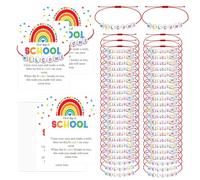 24 Sets Preschool Graduation Kindergarten Grad Gifts Graduation Bracelet with Cards Organza Bags Adjustable Star Bracelets for 2025 Grad Party Decorations