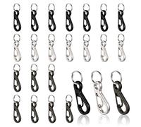24 Sets Small Carabiner Clips, Mini Carabiner Metal Keyring Clip, Spring Snap Hooks with 24PCS Double Loops, 1 Inch Mini Paracord Hanging Clips for Camera Strap, Flashlight, Key Chain, 3 Colors