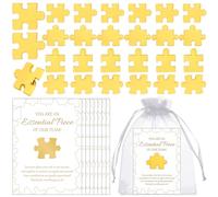 24 Sets Staff Appreciation Small Gifts Bulk - 24 Puzzle Piece Lapel Pins,24 Thank You Cards,24 Organza Bags,Employee of the Month Associate Recognition Holiday Gifts for Student Teacher Nurse Team