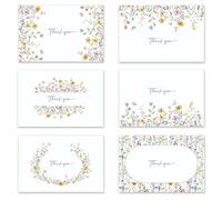24 Sets Thank You Cards with Envelopes, Premium Thank You Card Multipack for Wedding Baby Shower, Birthday Thank You Cards with 6 Elegant Designs, Blank All-Occasion Note Cards with Matching Envelopes