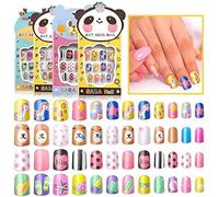 24 Sets x Kids False Nails Pre-Glued Individually Boxed Modern Designs Patterns (24 Sets)
