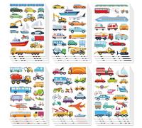 24 Sheet/372pcs Cars and Trucks Theme Stickers, Engineering Vehicle Kids Transportation Tractor Construction Truck Decor for Toddler Boys and Girls