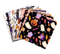 24 Sheet Halloween Decorative Craft Paper, Scrapbook Pad, 6"×6” Single-Sided Pumpkin Spider Ghost Bat Theme Pattern Paper for Card Making Photo Album Party Decor Craft Supplies - 12 Designs - Each D