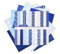 24 Sheet Scrapbook Paper, Scrapbook Collage Paper Sheets, 30.5x30.5cm Junk Journal Papers, Origami Decoupage Papers DIY Craft, DIY Journaling Supplies for Card Making Photo Album Decor(Blue)