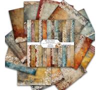24 Sheets 12" x 12" Scrapbook Paper Pad, 12 Designs Chic Lace Texture Pattern Double-Sided Decorative Paper, Cardstock Paper, Christmas Scrapbooking DIY Decorative Background Cardmaking Supplies