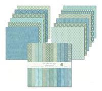 24 Sheets 12x12 Inch 160gsm Double-Sided Scrapbook Paper (Teal Color)