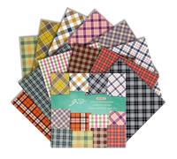 24 Sheets 12x12 Inch Scrapbook Paper, 160gsm Vintage Plaid & Gingham Pattern Paper for Junk Journals, Card Making, DIY Crafts, Scrapbook Album Decorations