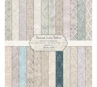24 Sheets 12x12 Paper Pad Pack Scrapbook Cardstock Decorative Paper for Card Making Journaling Planner Origami Scrapbook Paper Scrapbooking Supplies (Damask Linen Texture)