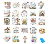 24 Sheets 3×3 Inch Vintage Christian Rub On Transfers for Crafts - Bible Verse Rub On Decals for Furniture, Glass, Porcelain, Candle Holders, Sympathy Gifts & DIY Projects