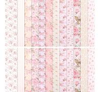24 Sheets 6 X 6 Inch Scrapbook Paper, Pastel Floral Patterns Decorative Craft Paper, Folded Flat for DIY Background Cards Art Photo Album Decor Junk Journals Decoration