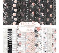 24 Sheets 6in Flowers Scrapbook Paper Pad - Double Sided Aesthetic Design Patterns Decorative for DIY Crafts Photos Album Travel Journaling Supplies Collage Card Wedding Gifts Wrapping