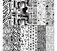 24 Sheets Black White Doodle Pattern Pad 11.8'' x 11.8'' Doodle Scrapbook Specialty Paper Black White Hand-Drawn Style Double-Sided Cardstock Paper Pack for Scrapbooking Background Card Making Origami