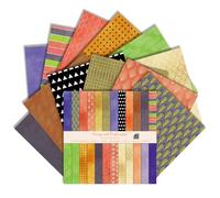 24 Sheets Boho Scrapbook Paper, 30.5 x 30.5 cm Double Sided Printing 24Designs/160Gsm, DIY Origami Decorative Craft for Junk Journals Photo Album Decoration Art Background Decorative (D)