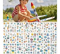 24 Sheets Cartoon Space Themed Temporary Tattoo Stickers For Kids Planets Rockets Boys And Girls.