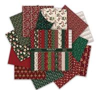 24 Sheets Christmas Pattern Paper Set,12x12 Scrapbook Paper Double-Sided Decorative Festival Craft Papers for Scrapbooking Origami Junk Journaling Card Making Photo Album Decor,12Designs/160Gsm (D)