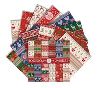 24 Sheets Christmas Scrapbook Paper, 11.8 x 11.8 Double-Sided Decorative Xmas Craft Paper Pad for Scrapbooking Origami Junk Journaling Card Making Photo Album Decor (Fair Isle Pattern, 11.8x11.8)