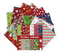 24 Sheets Christmas Scrapbook Paper, 11.8 x 11.8 Double-Sided Decorative Xmas Craft Paper Pad for Scrapbooking Origami Junk Journaling Card Making Photo Album Decor (Joy, 11.8x11.8)