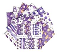 24 Sheets Christmas Scrapbook Paper, 11.8 x 11.8 Double-Sided Decorative Xmas Craft Paper Pad for Scrapbooking Origami Junk Journaling Card Making Photo Album Decor (Purple, 11.8x11.8)