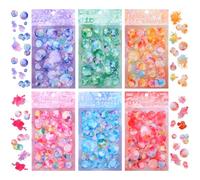 24 Sheets Colorful Bubble Stickers, Self Adhesive Watercolor Splash Bubble Deco Sticker, Cute Craft Sticker Photocard Stickers for Scrapbooking, Journal Supplies, Card Making, Collage, Crafts