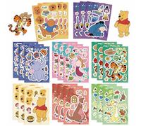 24 Sheets Cute Winnie The Pooh Stickers for Kids Make Your Own Cartoon Sticker Make a Face Stickers for Teens Girls Boys, Classroom Rewards Movies Themed Art Craft Party Supplies (Pooh Bear)
