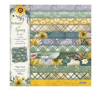 24 Sheets Daisy Decoupage Paper Sheets, 6x6 Inch Vintage Floral Patterned Paper Set for Decoupage Papers, Card Making, Journaling, DIY Craft Projects and Creative Scrapbooking